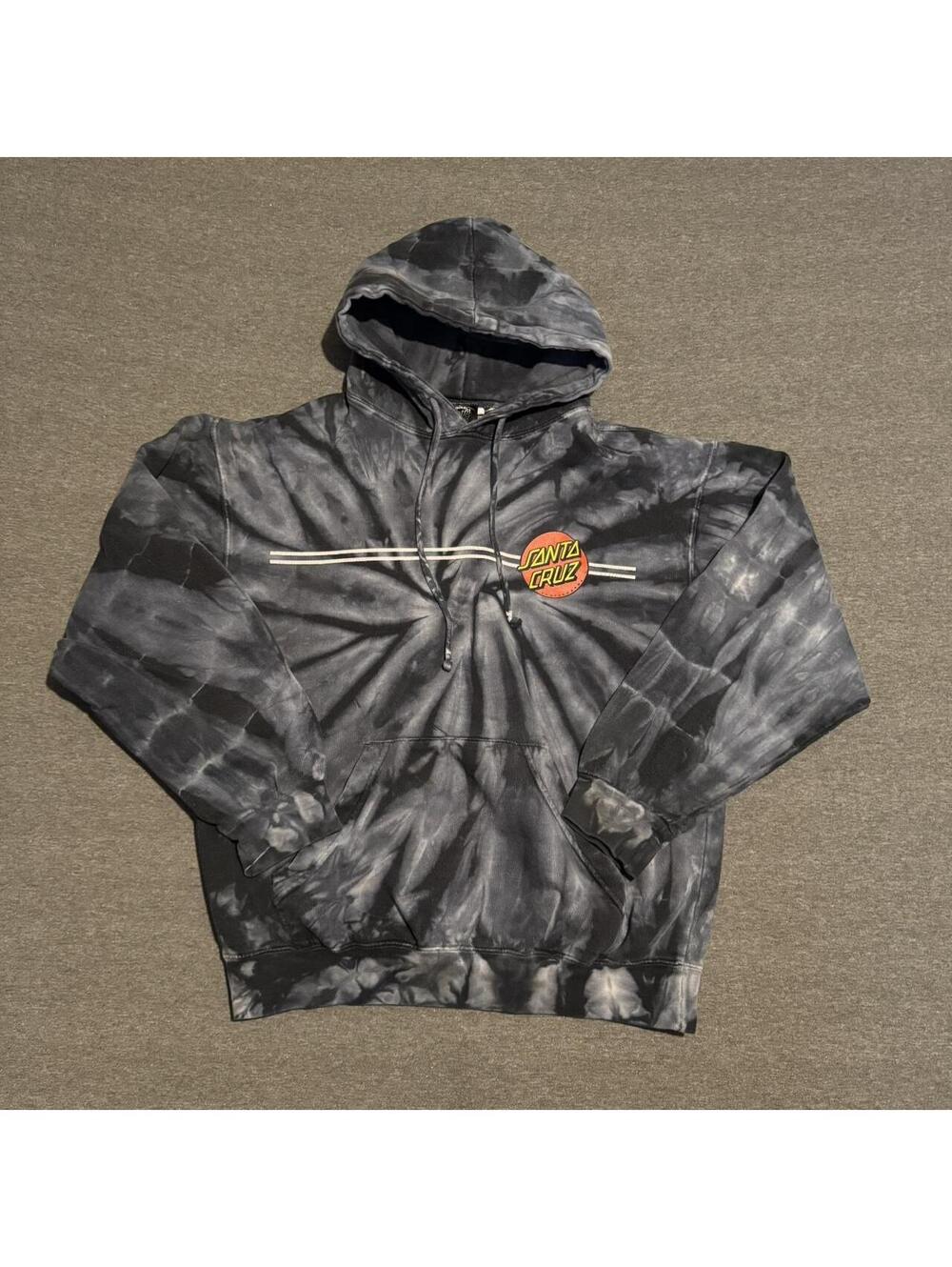Santa Cruz tie-dye hoodie in black and grey #skater